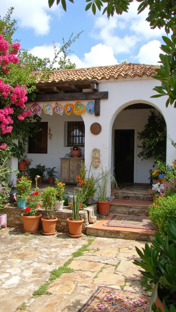 vibrant outdoor art accents