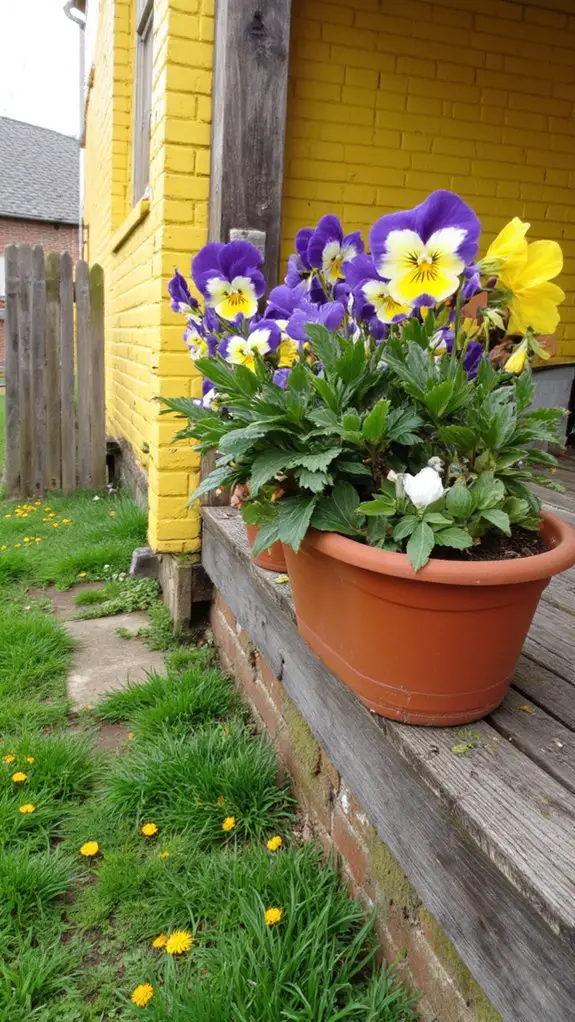 vibrant pansies in bloom