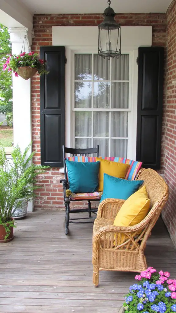 vibrant pillows enhance outdoor spaces