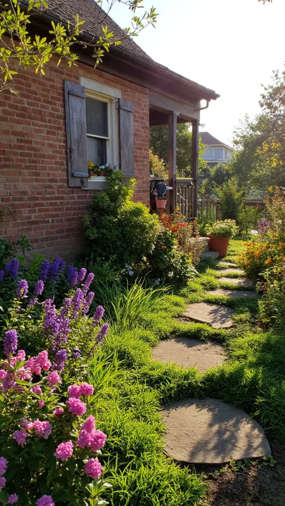 vibrant plants enhance exterior