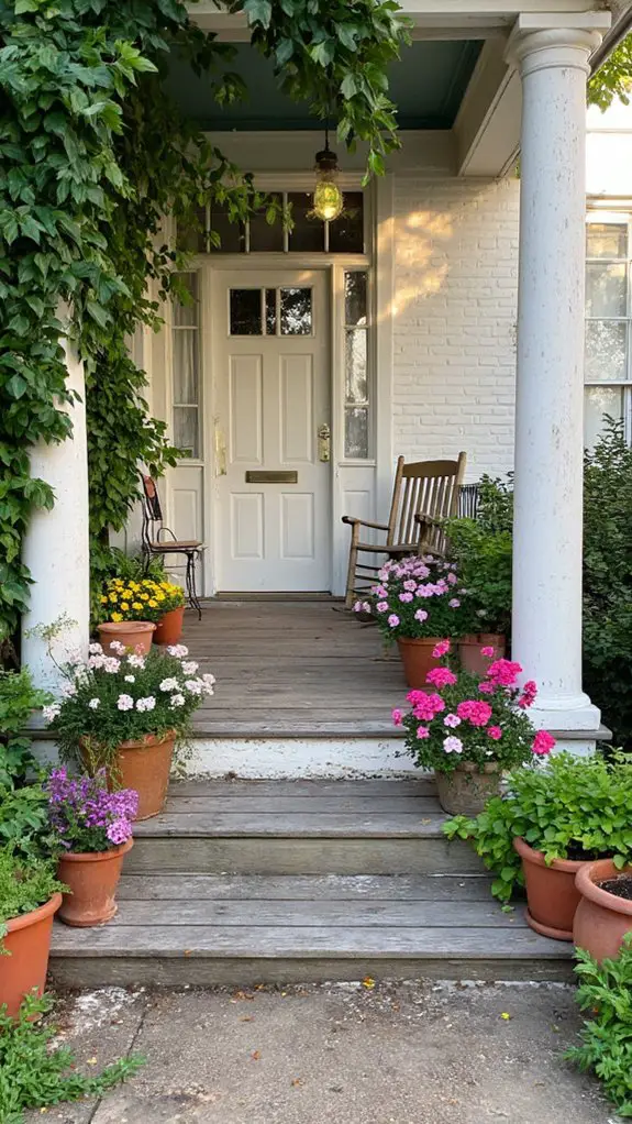 vibrant porch potted plants