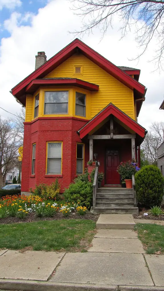 vibrant red and yellow