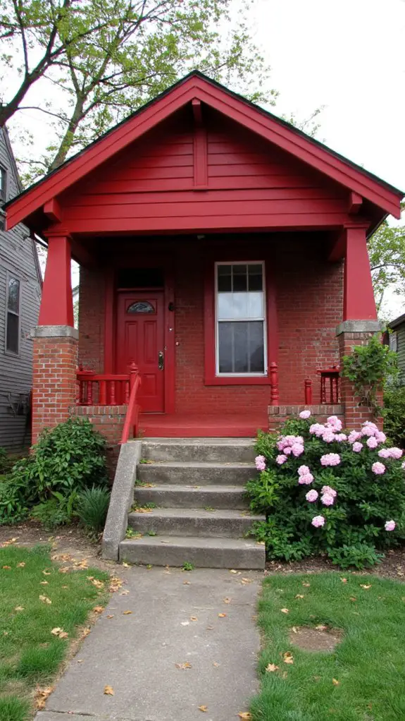 vibrant red home exterior