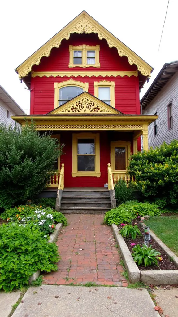 vibrant red victorian charm