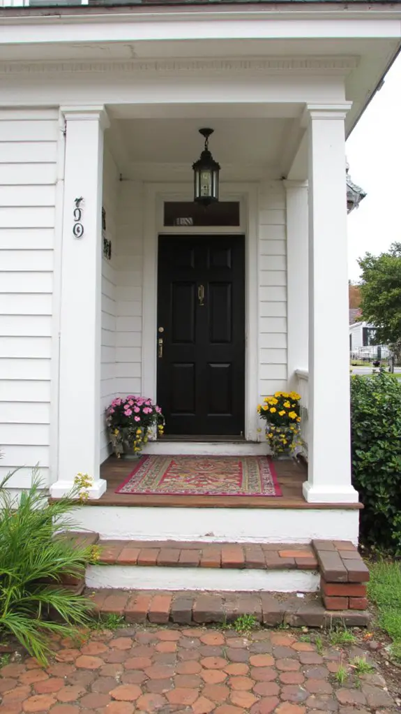 vibrant rugs enhance entryways