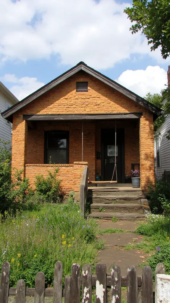 vibrant rustic brick bungalow