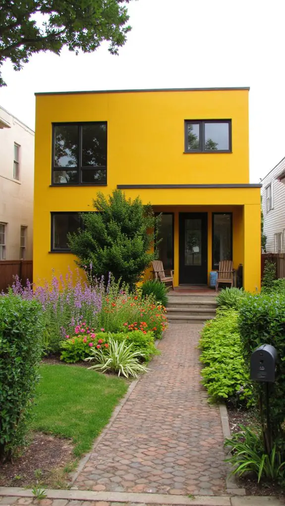 vibrant sunflower yellow exterior