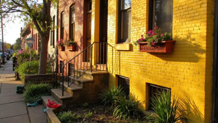 vibrant sunlit yellow homes