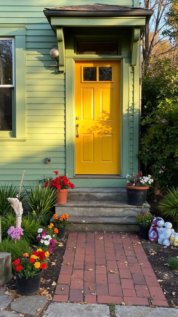 vibrant sunny mustard entrance