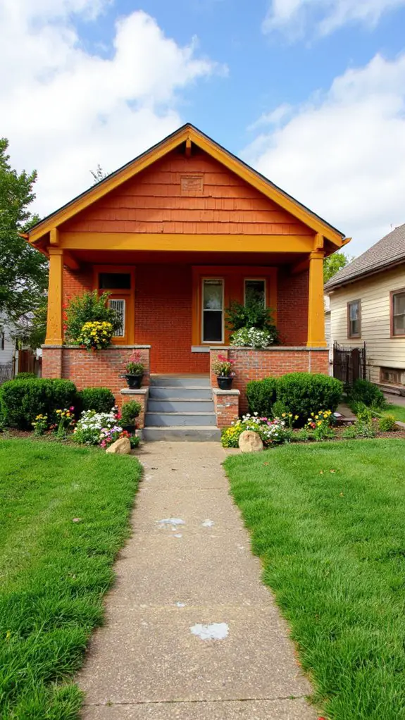 vibrant tangerine ranch house