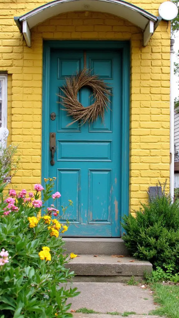 vibrant teal bold entrance