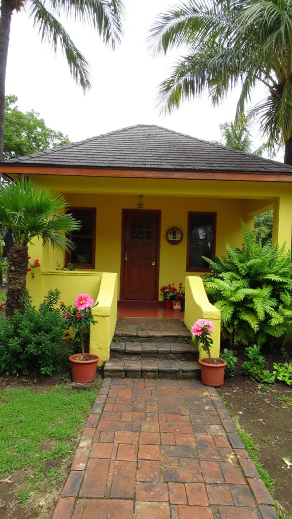 vibrant tropical bungalow paradise