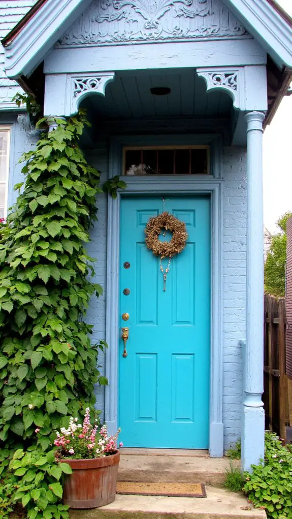 vibrant turquoise entrance appeal