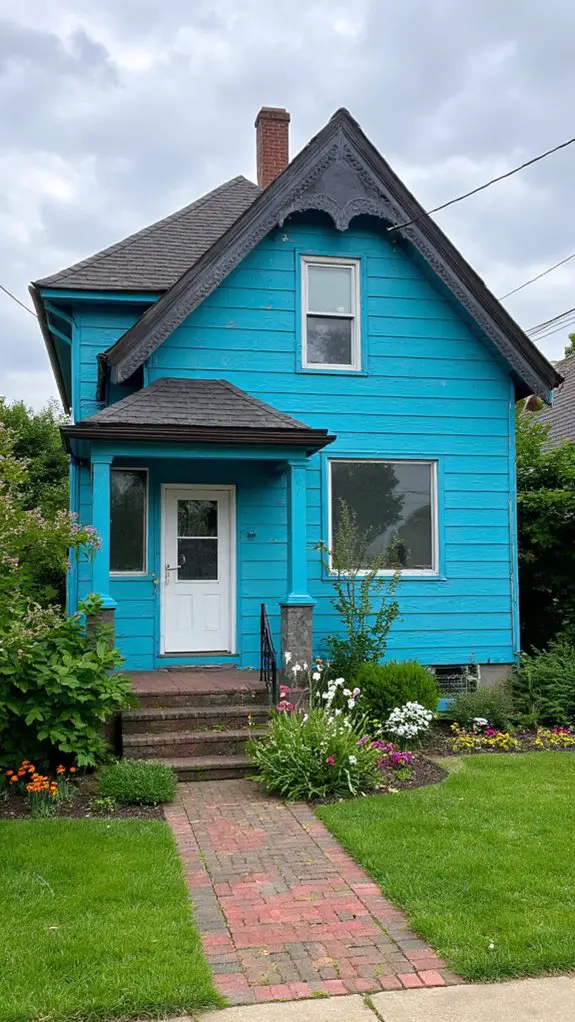 vibrant turquoise gray contrast