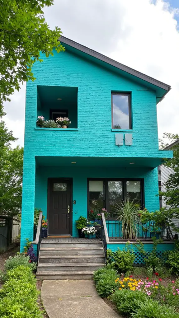 vibrant turquoise home transformation
