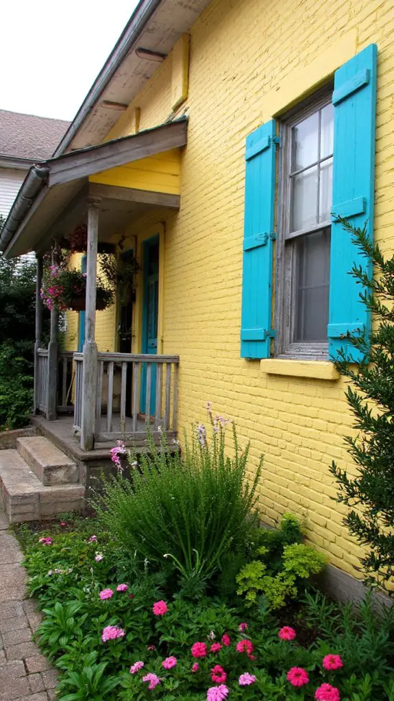 vibrant turquoise shutter charm