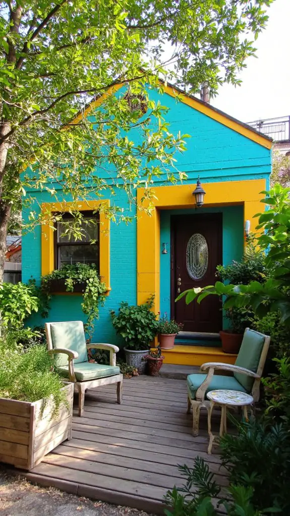 vibrant turquoise yellow fusion