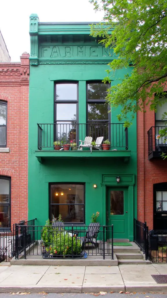 vibrant urban loft facade