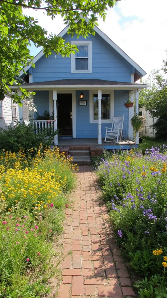 vibrant wildflowers embrace farmhouse
