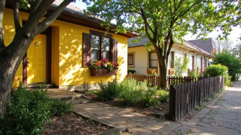 vibrant yellow and brown exteriors