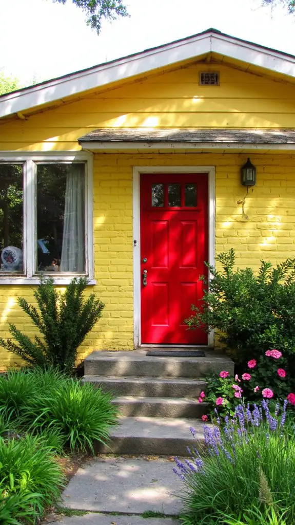 vibrant yellow and red