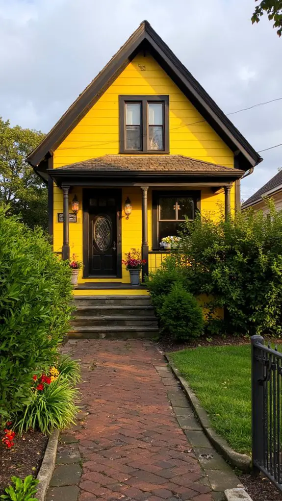 vibrant yellow bold black