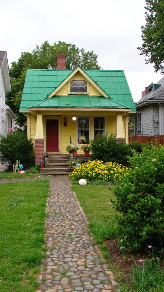 vibrant yellow cheerful house