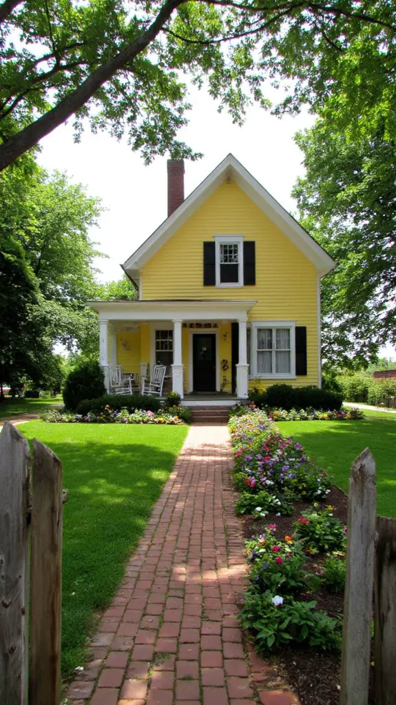 vibrant yellow colonial charm
