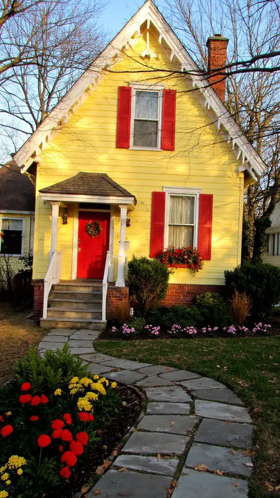 vibrant yellow colonial charm