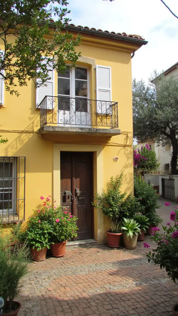 vibrant yellow colonial elegance