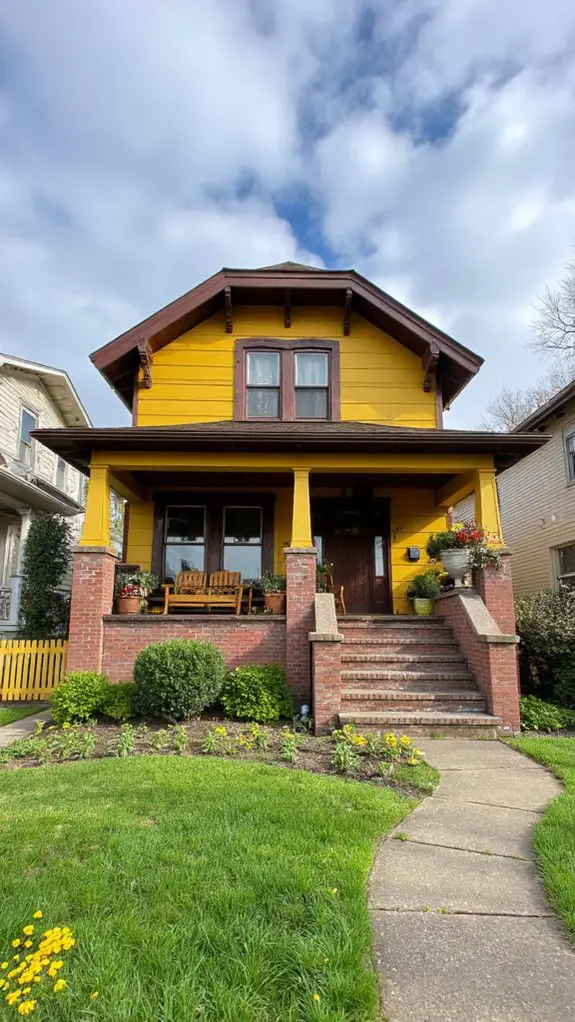 vibrant yellow dark trim