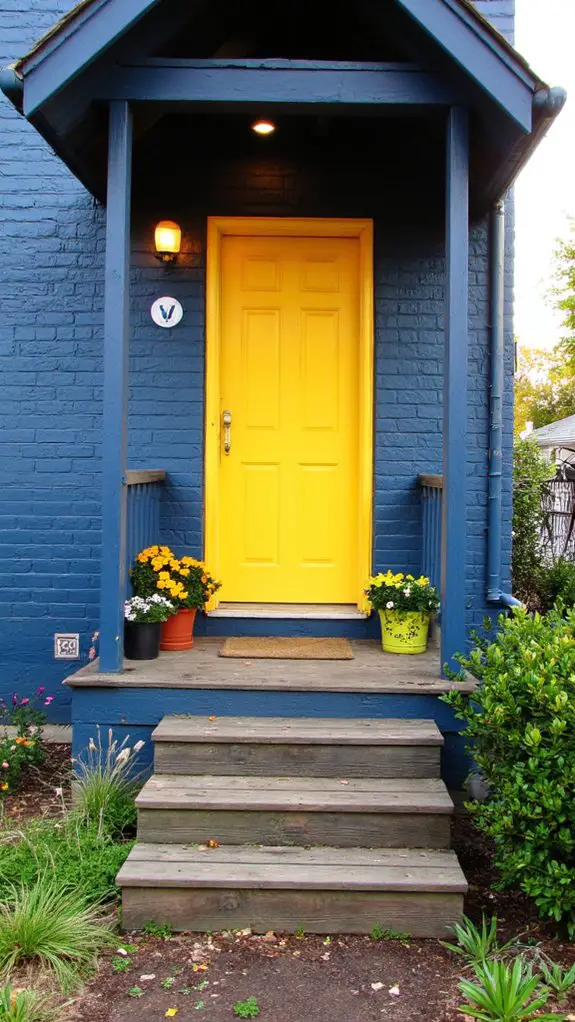 vibrant yellow door charm