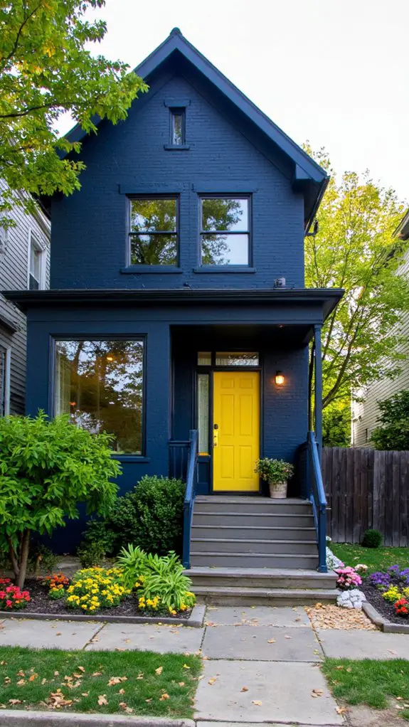 vibrant yellow door contrast