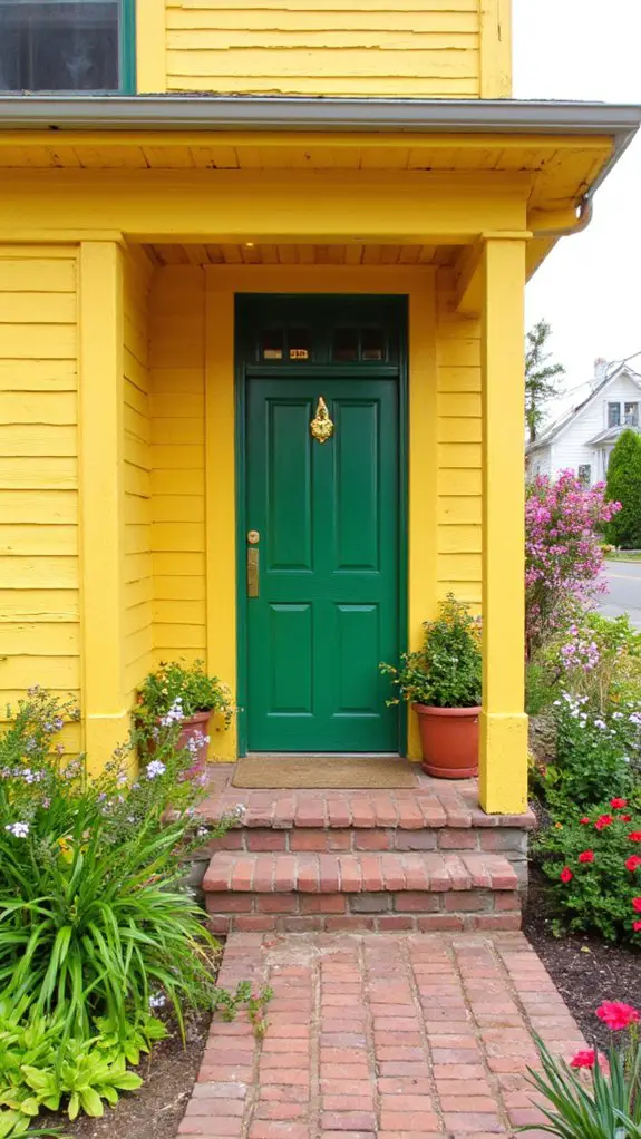 vibrant yellow emerald door