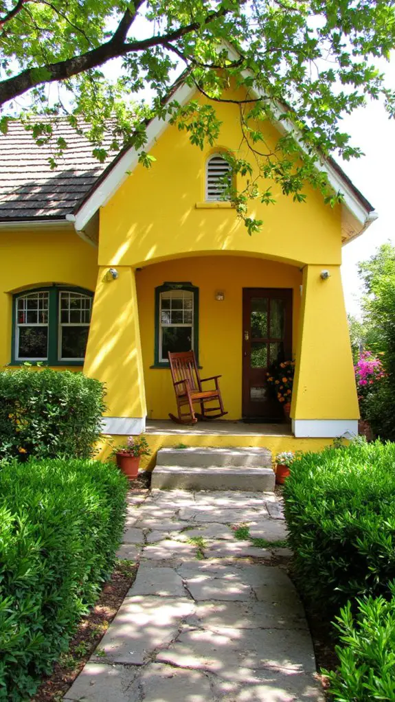 vibrant yellow enhances exteriors