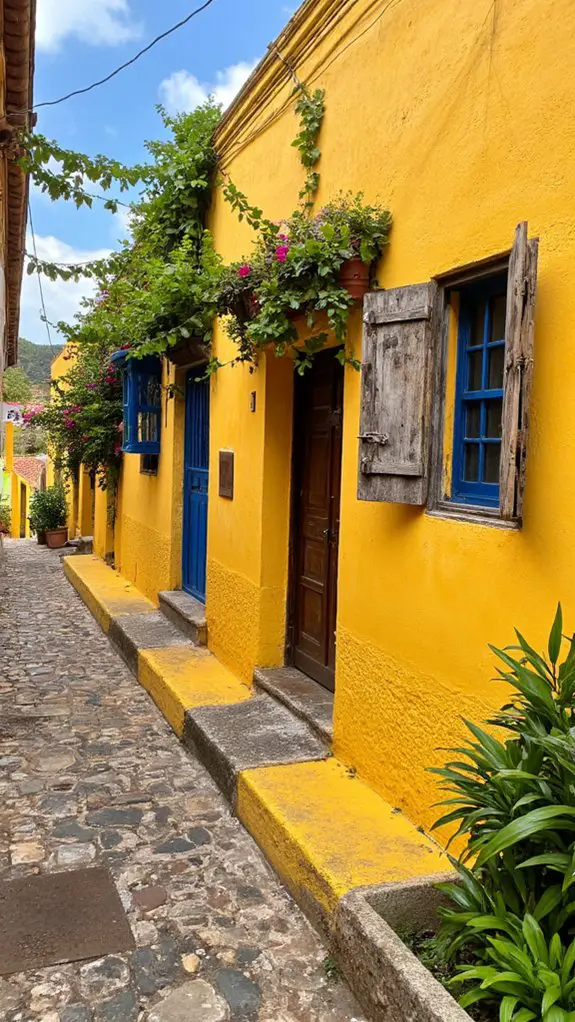 vibrant yellow facades enchant