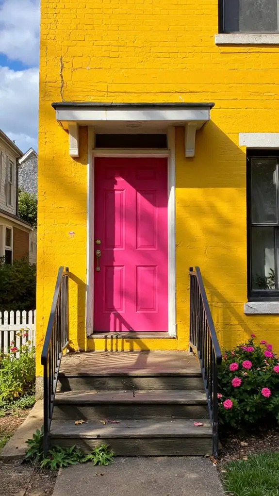 vibrant yellow hot pink