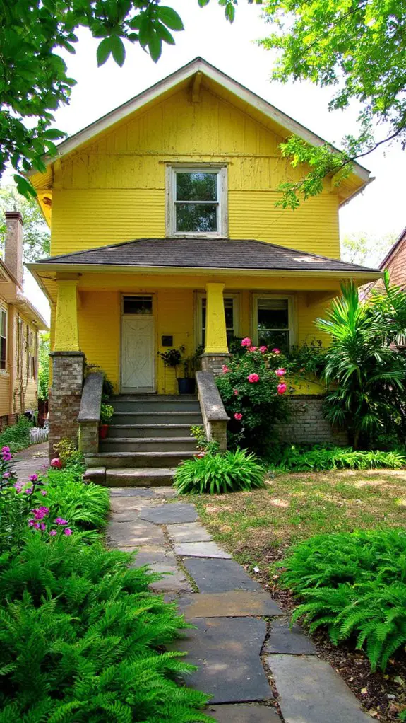 vibrant yellow lush greenery