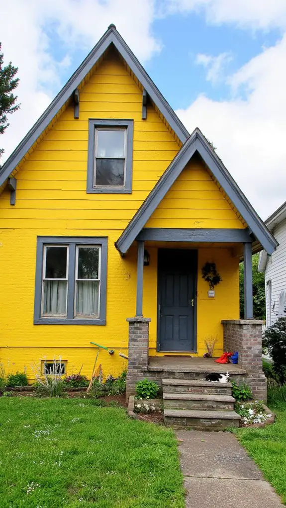 vibrant yellow modern grey