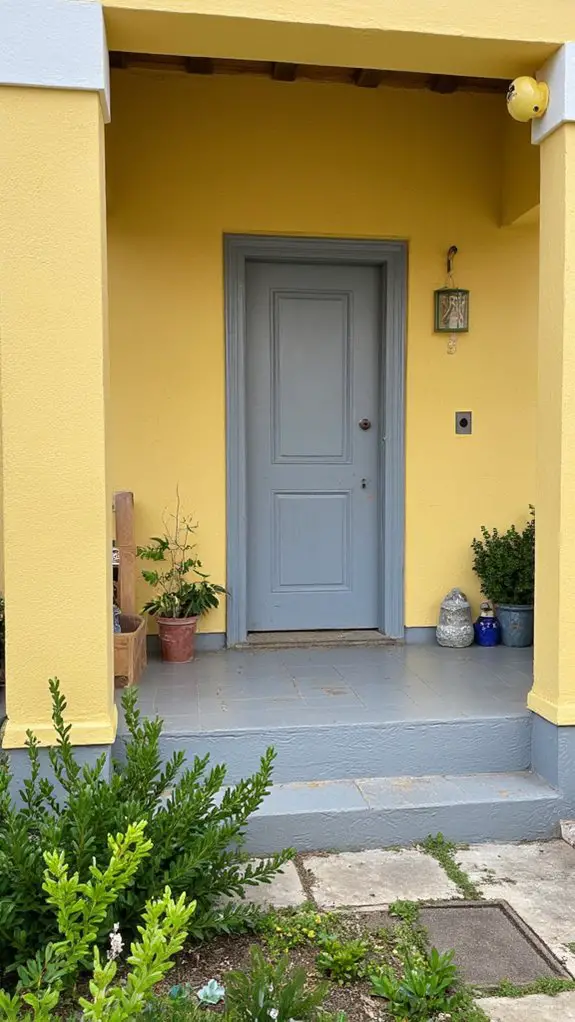 vibrant yellow muted gray