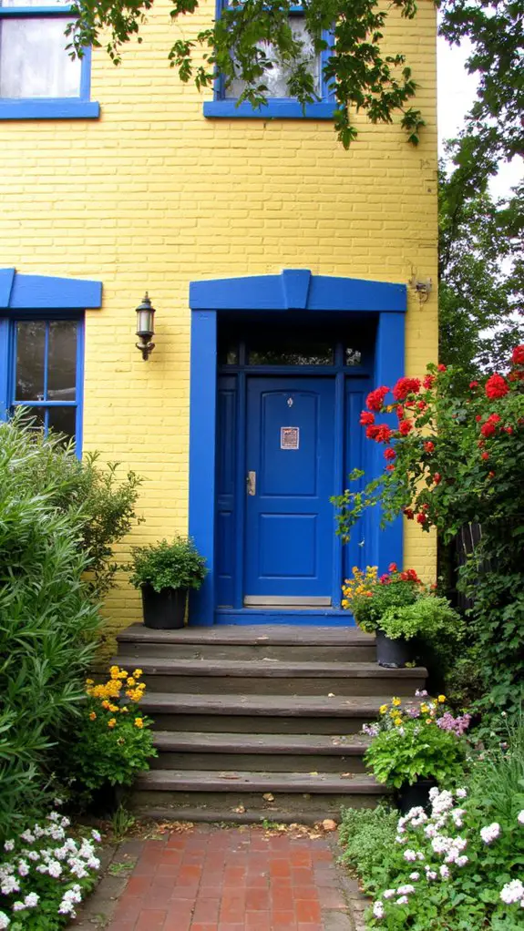 vibrant yellow playful blue