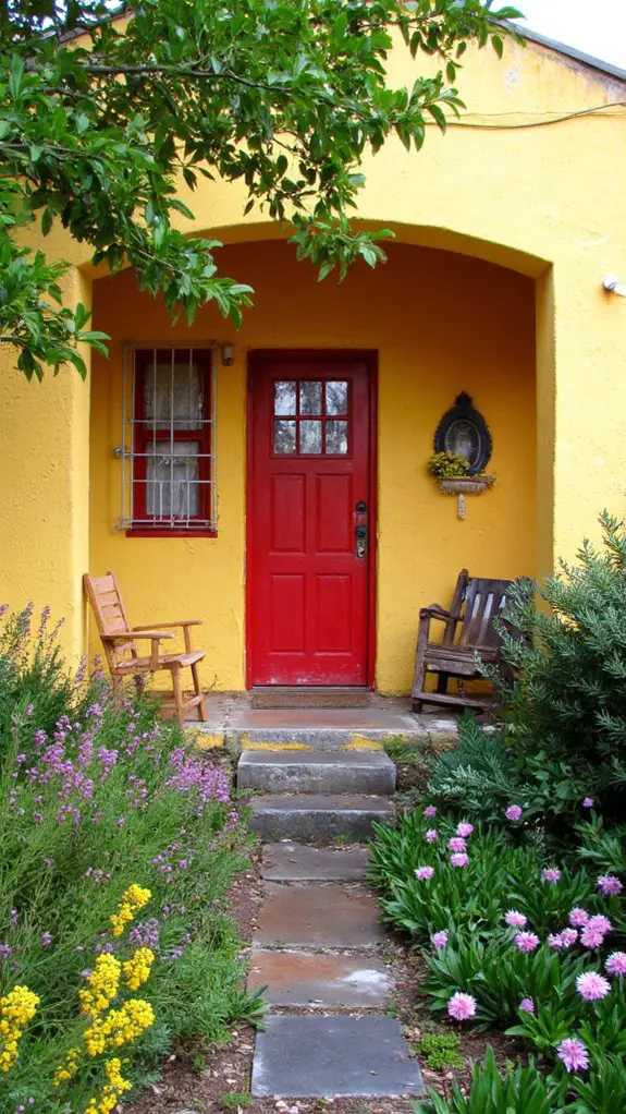 vibrant yellow quirky red