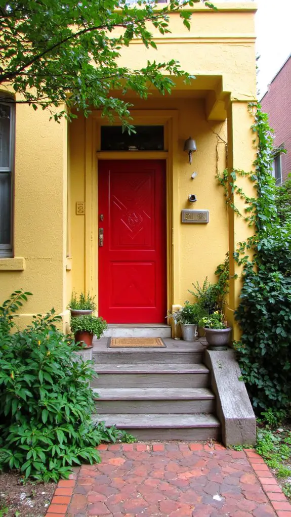 vibrant yellow retro red