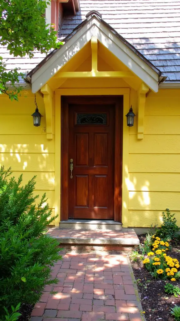 vibrant yellow rich mahogany