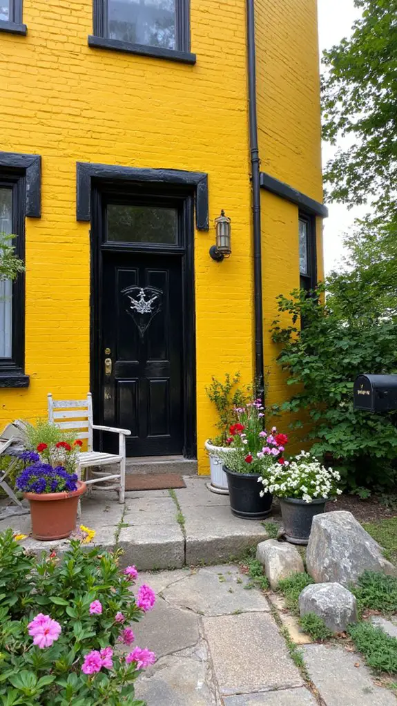 vibrant yellow sleek black