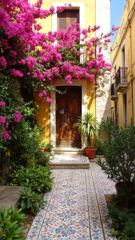 vibrant yellow townhouse charm