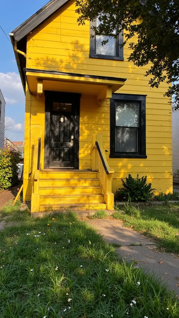 vibrant yellow with black accents