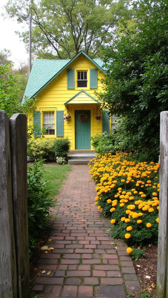vibrant yellows brighten neighborhood
