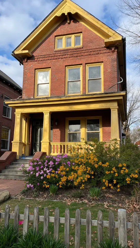 vintage brick with yellow accents