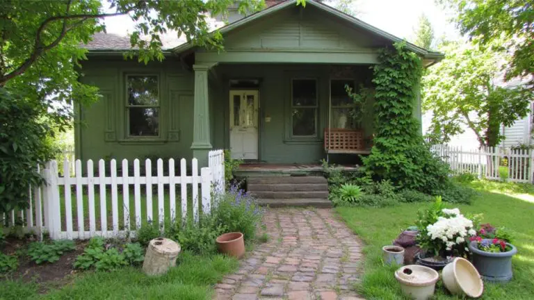 vintage green house charm